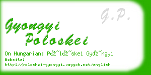 gyongyi poloskei business card